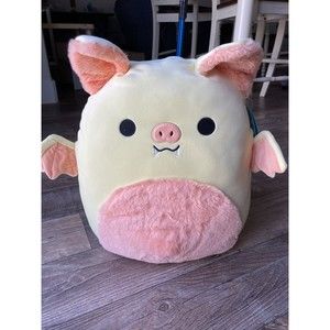 Squishmallows Meghan the Cream Fruit Bat with Fuzzy Peach Tummy 16" NWT